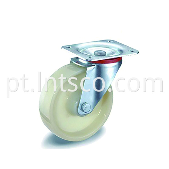 Flat Plate Industrial White PP Swivel Casters